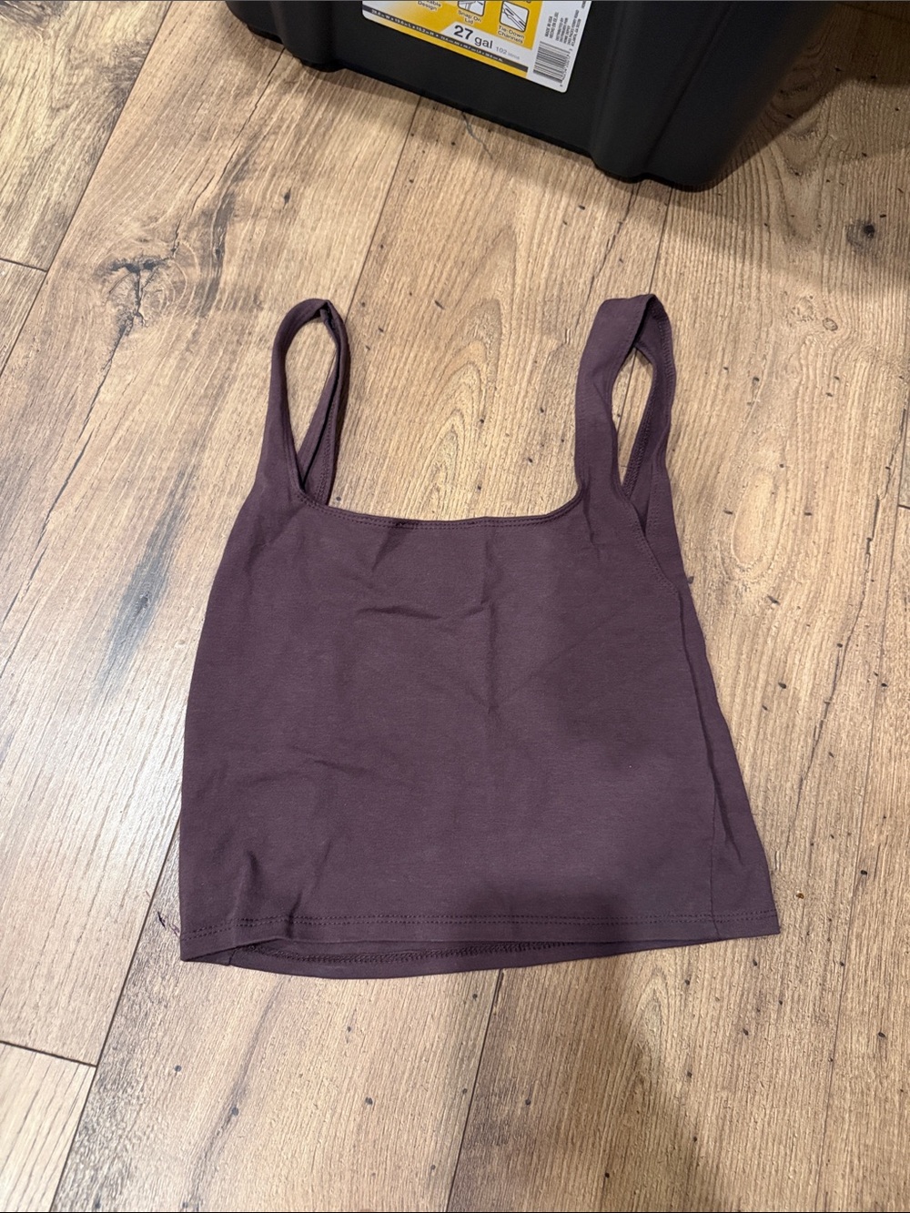 Women's Square Neck Crop Tank Top brown